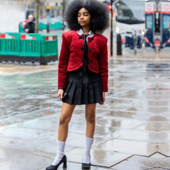 COOL WEAR PLAID & LACE SCHOOL GIRL PLEATED MINI SKIRT - Picture 3 of 7